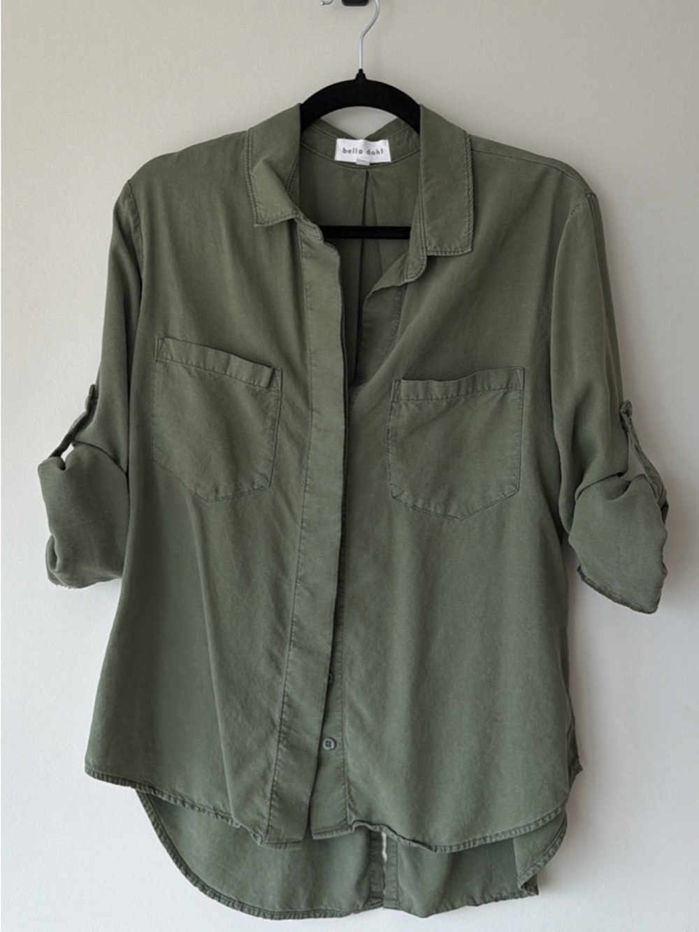 Bella Dahl Button-Down in Olive Green Size M